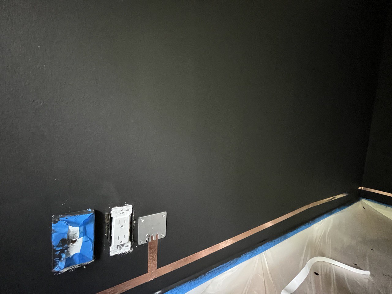 EMF Painted Wall with Grounding Plate